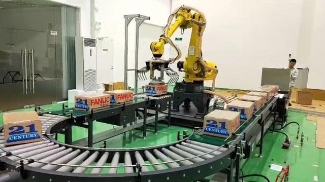 Robot vận chuyển tích hợp băng tải giá tốt