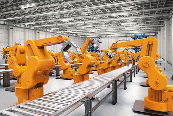 sản xuất dây chuyền băng tải tự động kết hợp lắp đặt robot